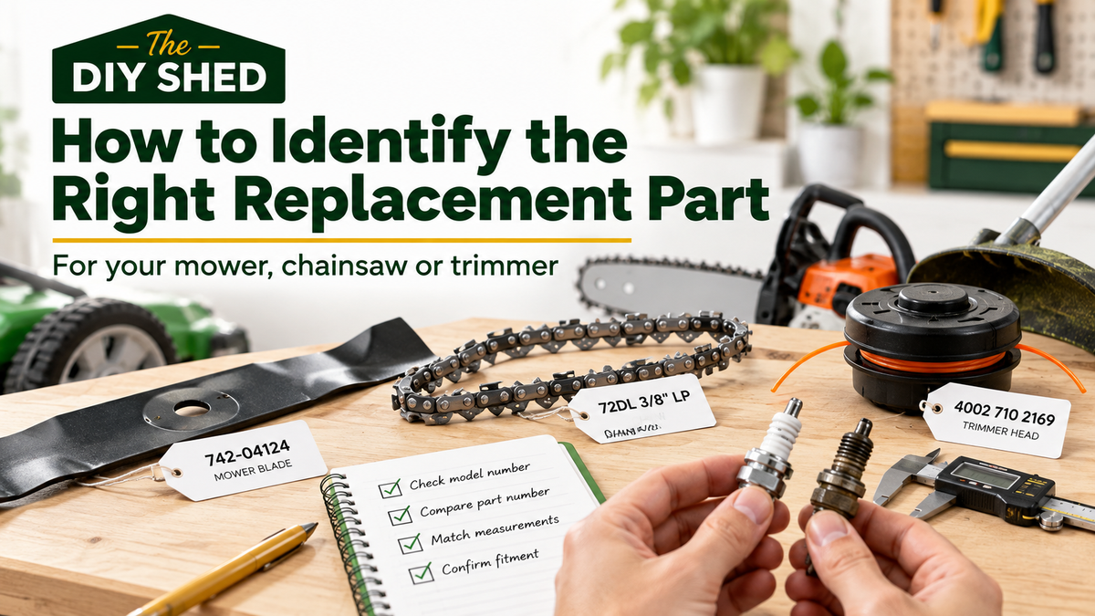 DIY Shed guide to identifying the right replacement part for mower, chainsaw or trimmer
