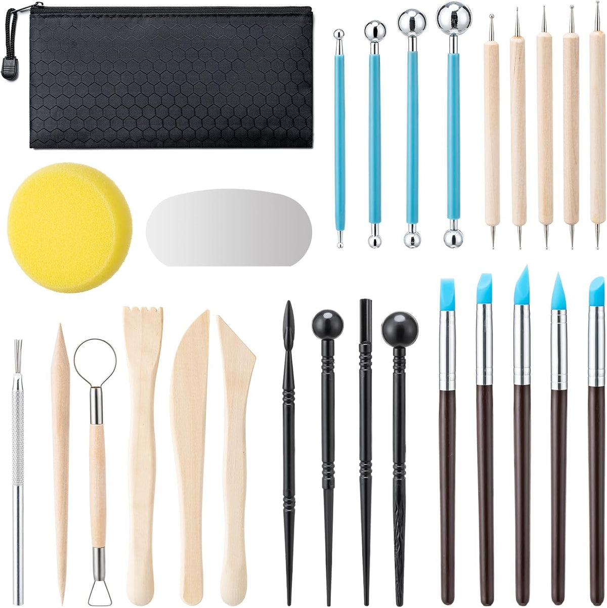 Pottery and clay sculpting tools for craft projects