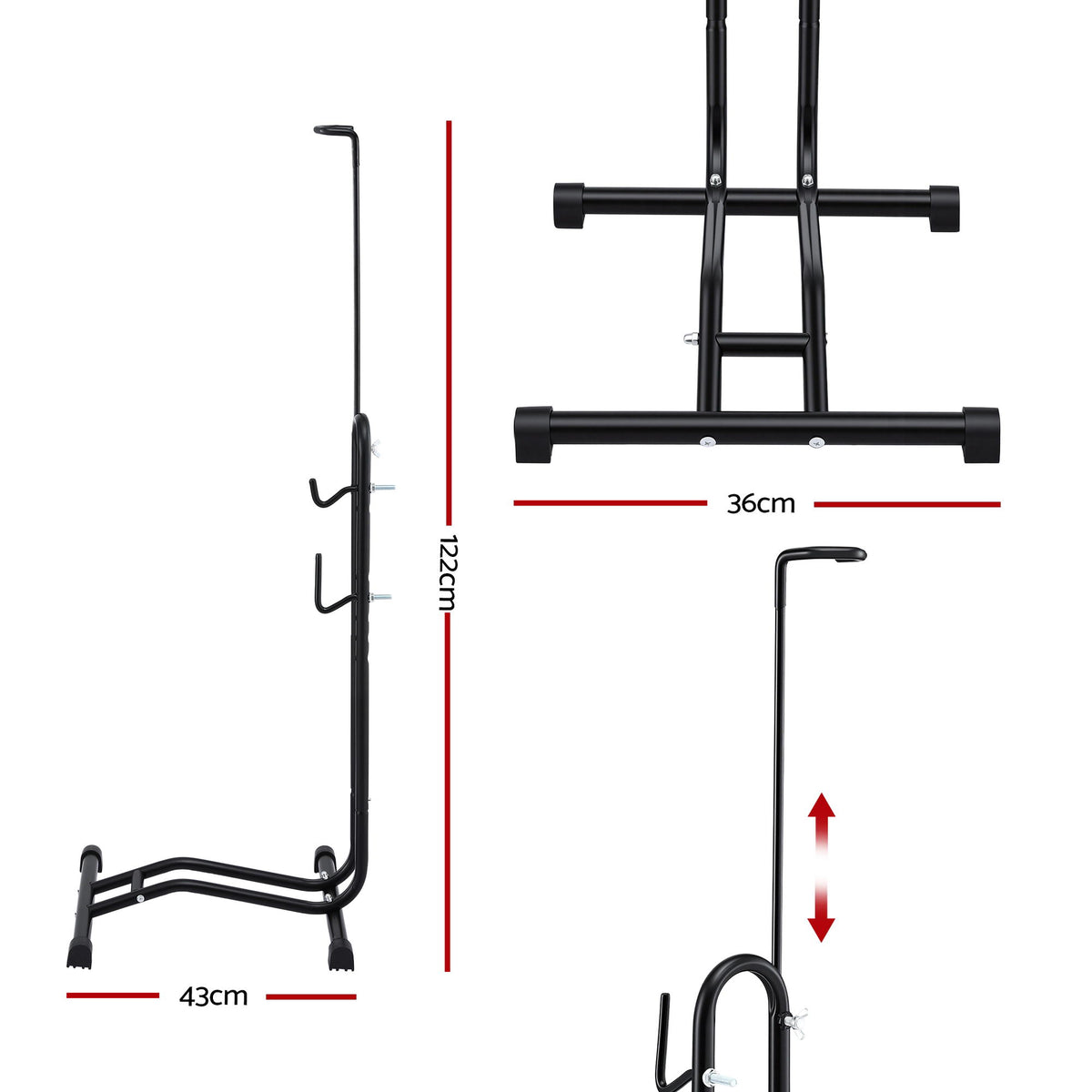 Weisshorn 4-in-1 Bike Parking Stand Vertical Floor Storage Rack for 24"-27.5" Bicycles