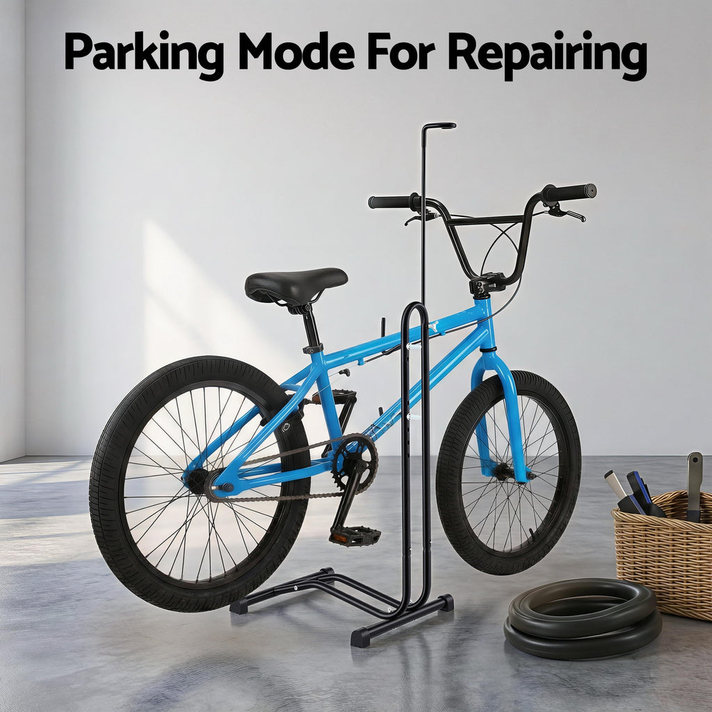 Weisshorn 4-in-1 Bike Parking Stand Vertical Floor Storage Rack for 24"-27.5" Bicycles