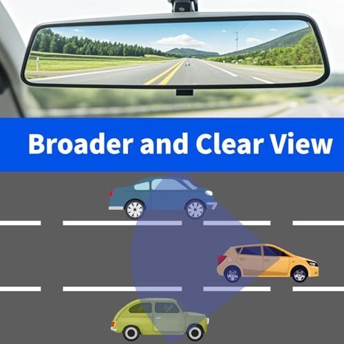 10.5in Universal Interior Rear-View Mirror – Wide Angle Anti-Glare