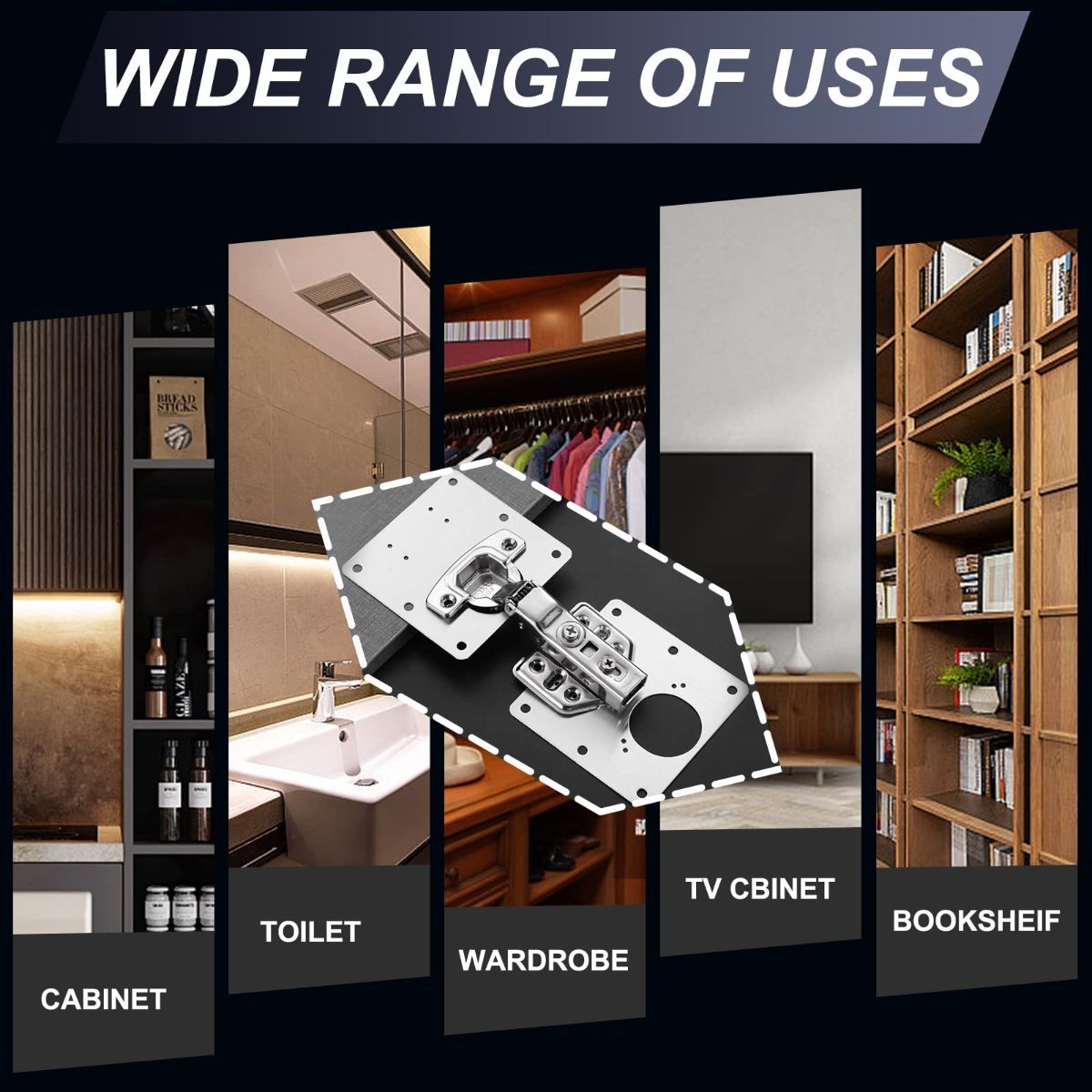 Cabinet Hinge Repair Plate, Hinges Repair Fixing Plate Cabinet Repair Board | 6 Piece Stainless Steel Hinge Repair