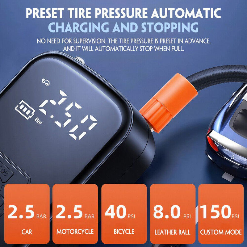 150PSI Portable Cordless Air Compressor Tyre Inflator