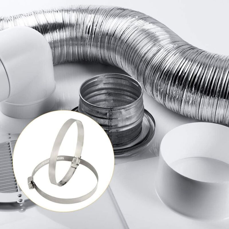 4 Piece Stainless Steel Hose Clamps – Adjustable For Fixing Flexible Hoses (141Mm-165Mm)