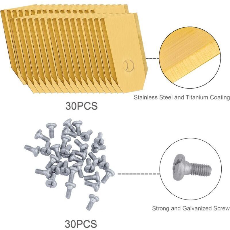 Robot Lawn Mower Blades – Titanium-Coated Stainless Steel – 30 Pack