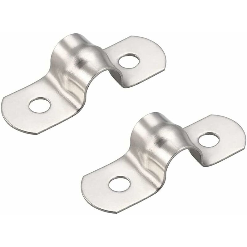 50 Piece 8Mm U-Tube 304 Stainless Steel Pipe Clamps Rigid Pipe Clamps U-Clamps For Pipe Fixing