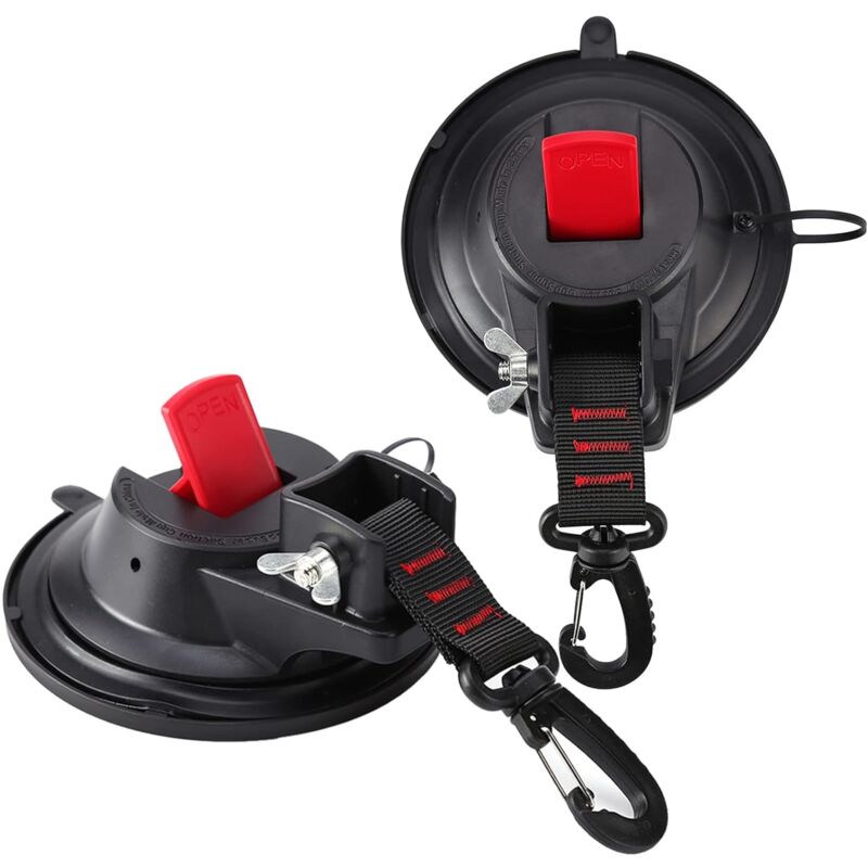 2 Piece Strong Car Anchor Suction Cups With Hook Fixing For Car Side Awning, Boat, Camping, Tarp, Tents, Luggage