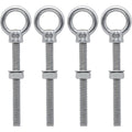 Eye Bolts M10 X 100Mm Stainless Steel Metric Thread M10 Eye Bolts For Fixing And Hanging, 4 Piece