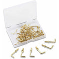 100 Piece 1.5Cm Right Angle Screw Hooks Square Screw Hooks L Shaped Screw Hooks Fixing Accessories With Storage Box