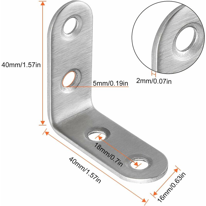 13 Piece Stainless Steel Corner Brace 40X40Mm, Corner Braces For Fixing And Repairing Furniture, Reinforcing Joints