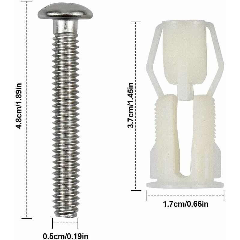 2 Piece Toilet Lid Expansion Screw Toilet Seat Fixing Screw Toilet Seat Fixing Set Toilet Lid Replacement Parts