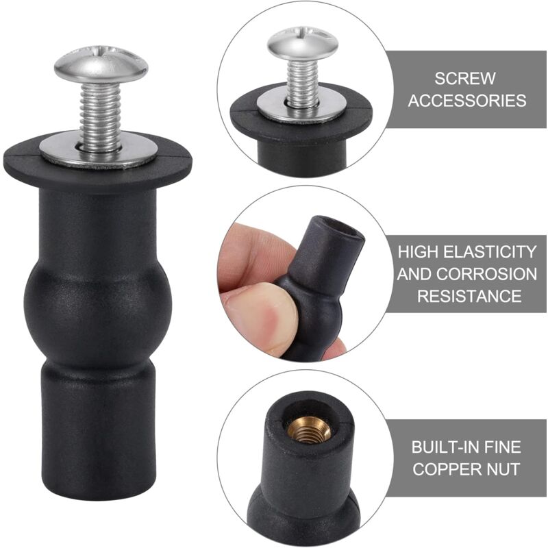 Toilet Seat Fixing Toilet Seat Hinge Toilet Seat Fixing Screws For General Toilet Seats 4 Piece Black