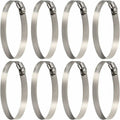 8 Piece Hose Clamp, Adjustable 91-114Mm Stainless Steel Hose Clips Sizes For Fixing Hoses And Pipes