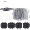 50 Garden Stakes With Washers, Galvanized Steel Tarpaulin Fixing Stakes, Mulch Fabric Fixing Staples, Galvanized