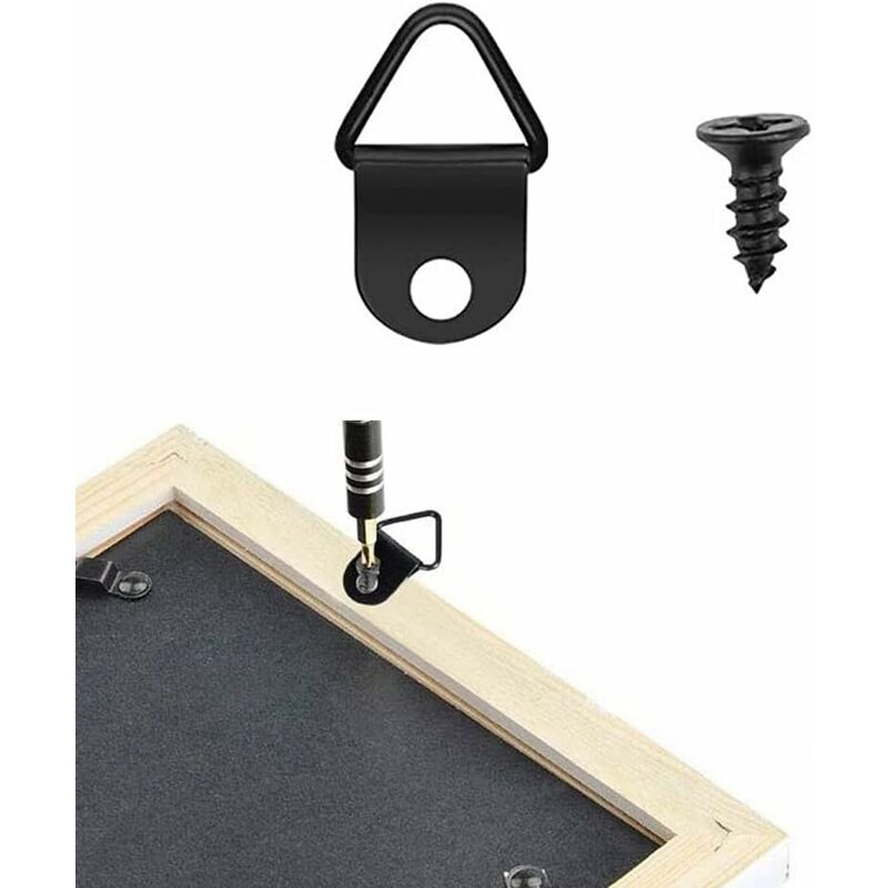 50 Piece Picture Hooks Picture Frame Hanger No Drilling Metal D Rings Frame Mounting For Picture Frame Mirror Fixing