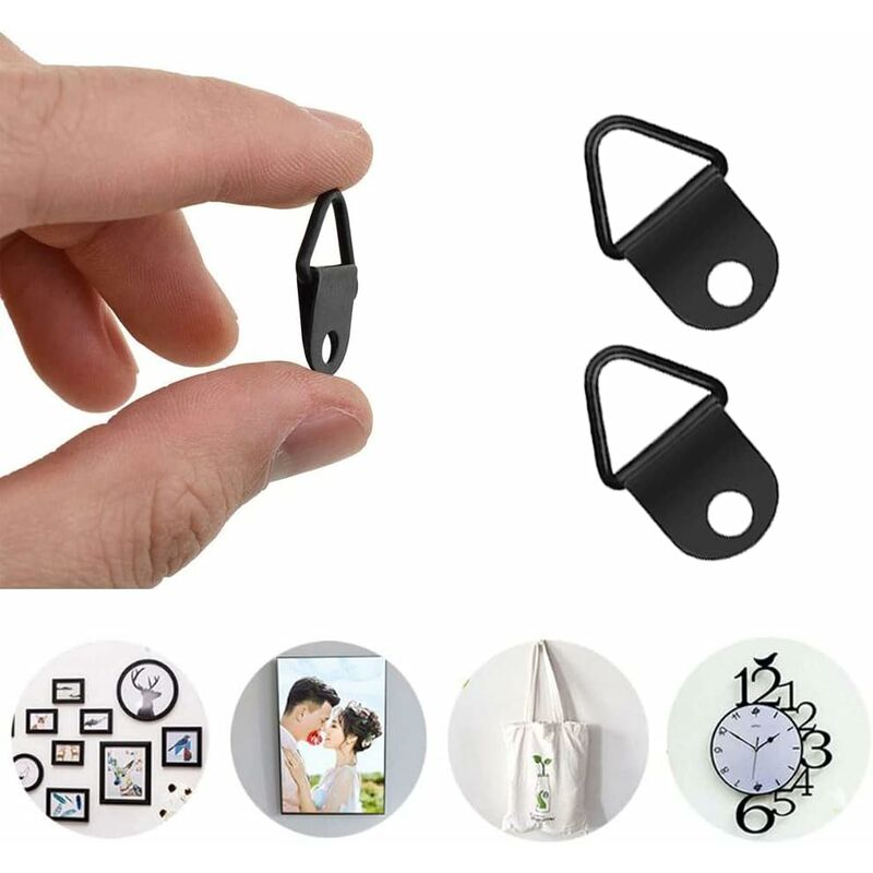 50 Piece Picture Hooks Picture Frame Hanger No Drilling Metal D Rings Frame Mounting For Picture Frame Mirror Fixing