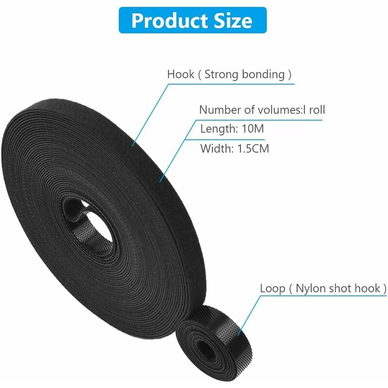 Cable Tie, 10M×1.5Cm Wide Garden Plant Ties Reusable Fixing Tape, For Climbing Plants, Easy To Cut Cable Strap For