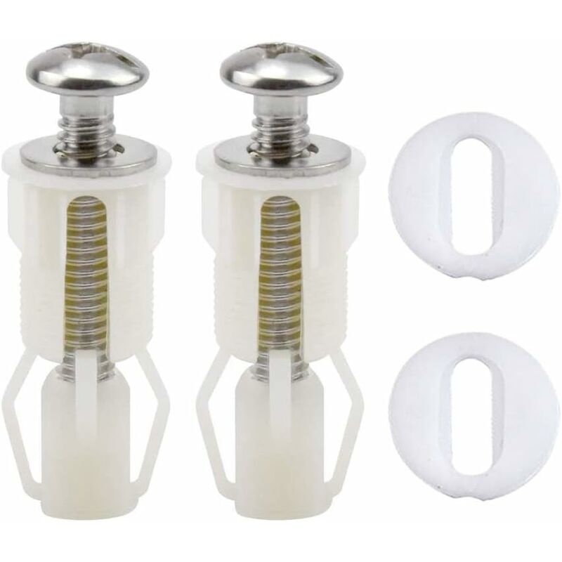 Toilet Seat Fixing, 2 Piece Toilet Seat Screws Expanding Rubber Nuts Universal Toilet Seat Fittings Toilet Lid Cover
