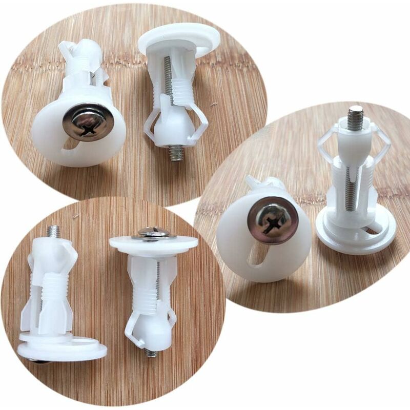 Toilet Seat Fixing, 2 Piece Toilet Seat Screws Expanding Rubber Nuts Universal Toilet Seat Fittings Toilet Lid Cover