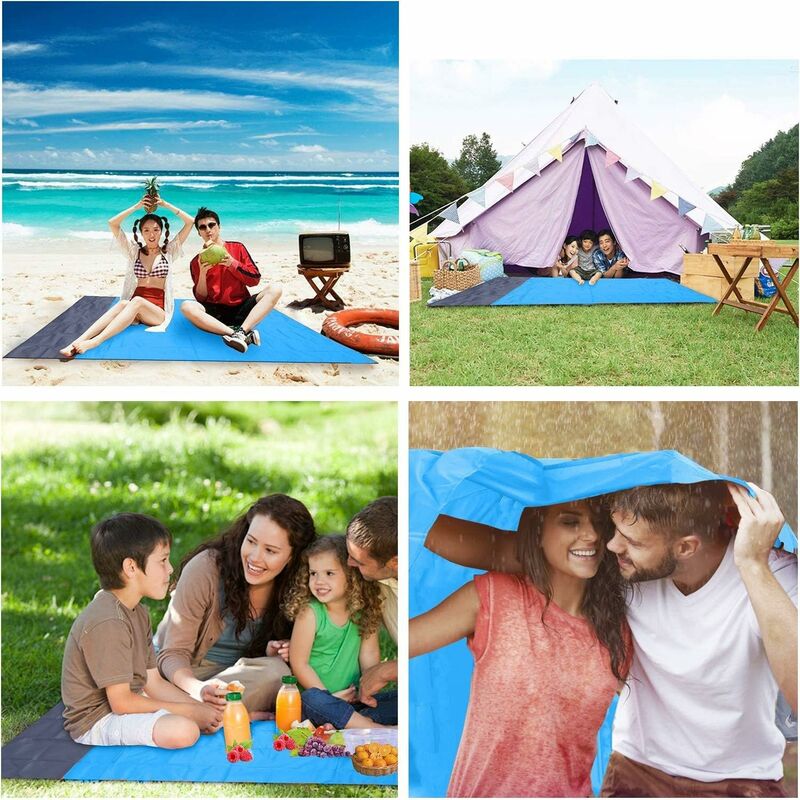 Sandproof Beach Blanket Waterproof Beach Mat 210 X 200 Cm 4 Fixing Corners Beach Mat For Beach Travel Camping Hiking
