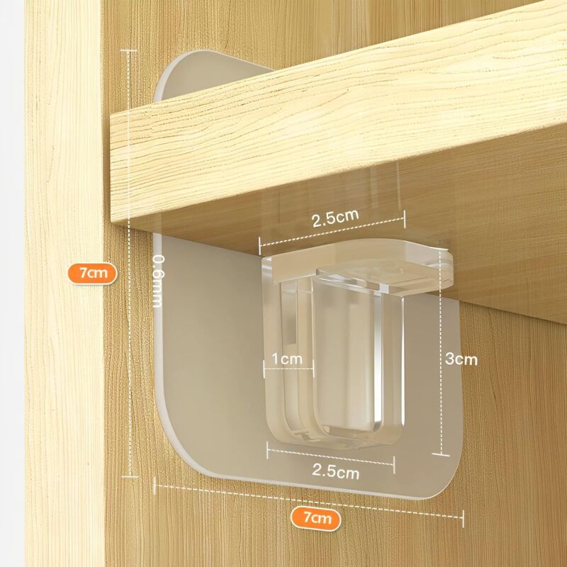 20 Piece Punch-Free Adhesive Wall Brackets – Fixed Wall Mount – Triangle Support Boards