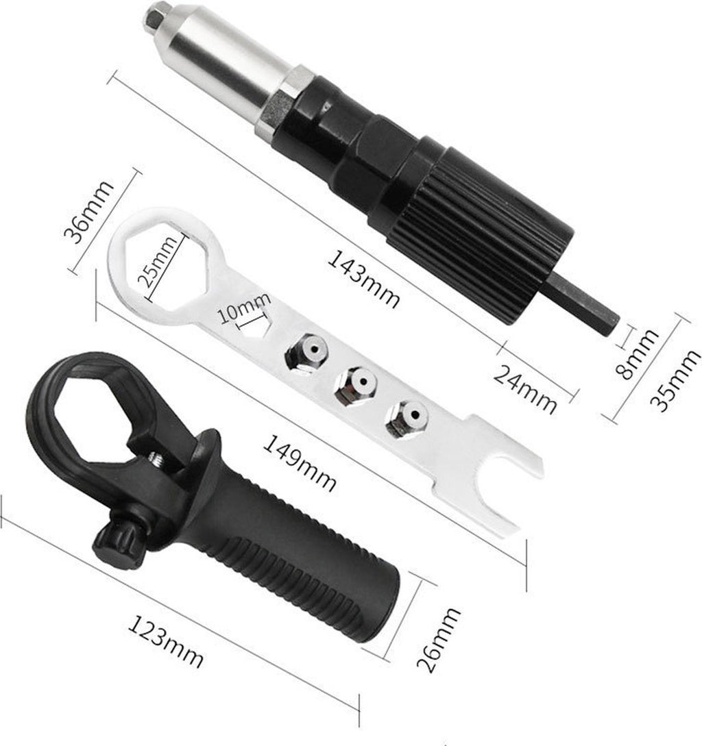 Pop rivet pliers – Cordless drill – Blind rivet pliers – for cordless drill – Pop rivet pliers set – Rivet pliers