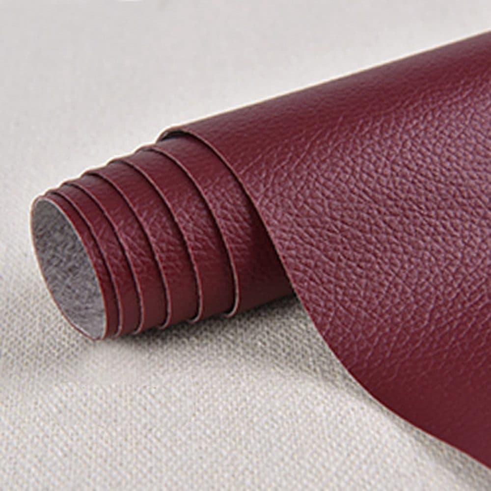 Self-adhesive Repair Patch for Artificial Leather, 30 cm x 137 cm, Red, for Fix Dekor