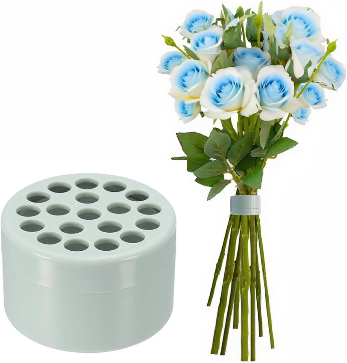 2 Piece Spiral Ikebana Stem Holder, Flower Arrangement Holder Ring Reusable Floral Bouquet Twister Round Flow – Ref 001