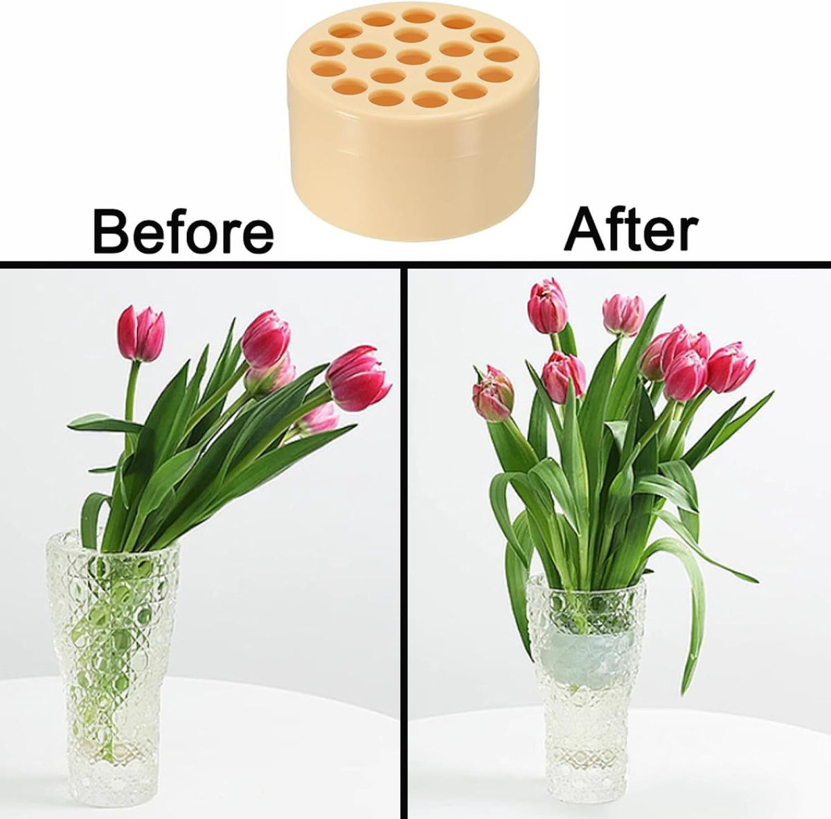 2 Piece Spiral Ikebana Stem Holder, Flower Arrangement Holder Ring Reusable Floral Bouquet Twister Round Flow – Ref 001