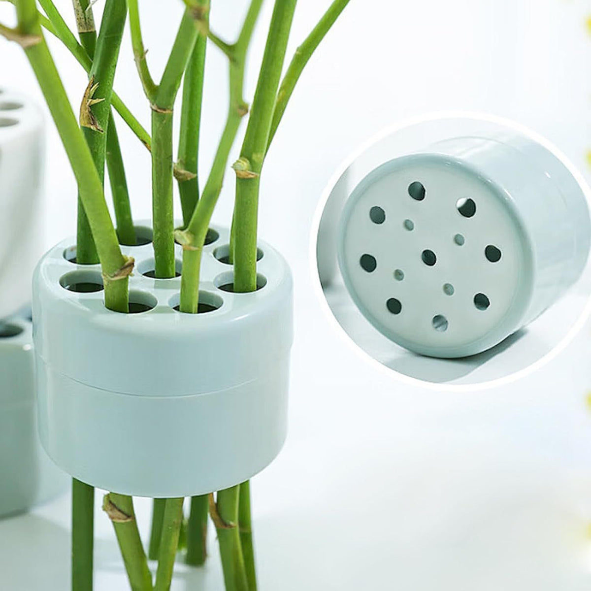 2 Piece Spiral Ikebana Stem Holder, Flower Arrangement Holder Ring Reusable Floral Bouquet Twister Round Flow – Ref 002