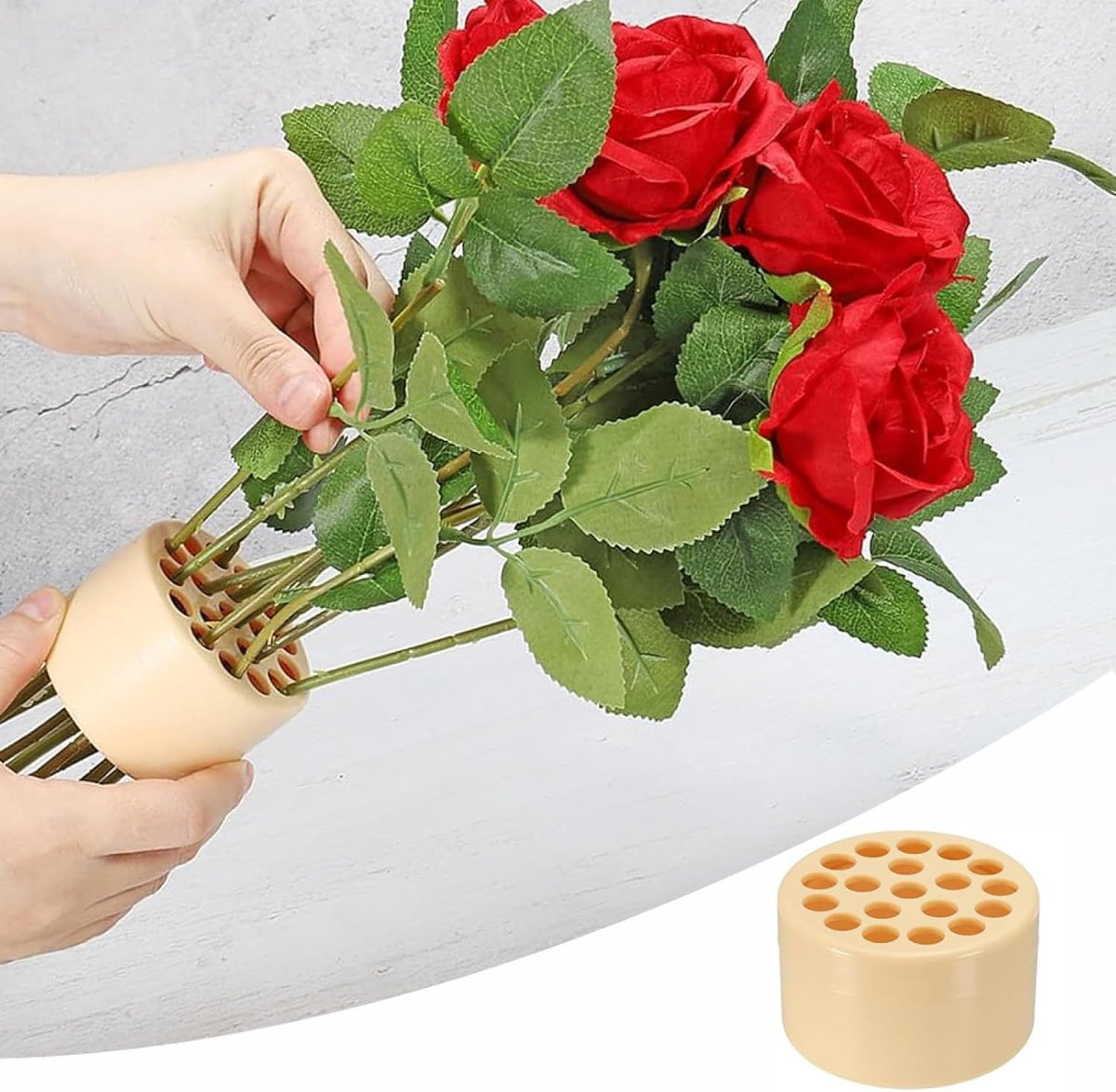 2 Piece Spiral Ikebana Stem Holder, Flower Arrangement Holder Ring Reusable Floral Bouquet Twister Round Flow – Ref 003