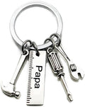 Keychain Dad The Handyman | Wrench Keychain I Key Holder II Love Dad I Father's Day Gift I Silver