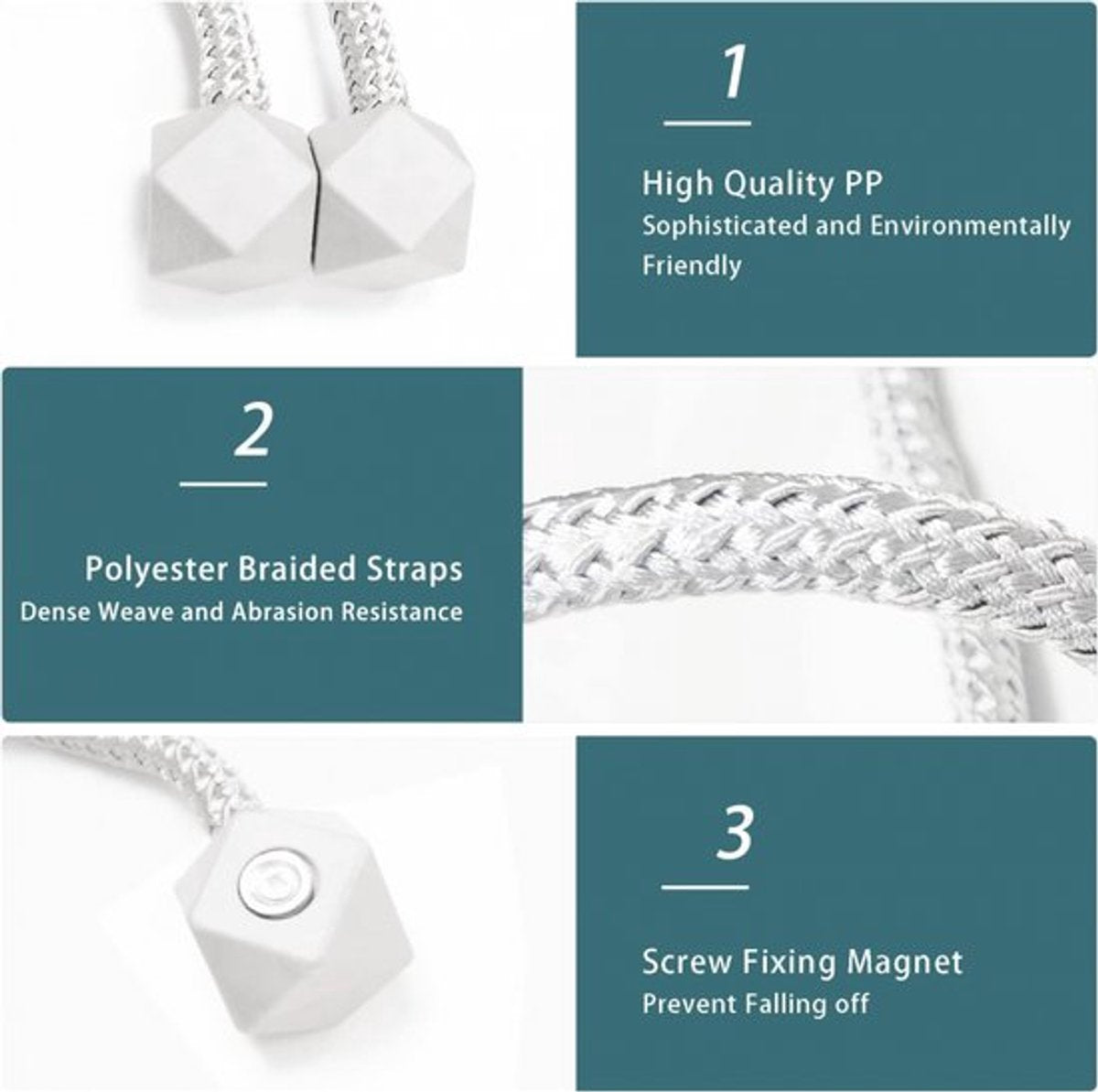 Luxury Curtain Holder – 6 Pieces – Curtain Hook – Magnetic Curtain Cord – Magnetic Curtain Holders – Curtain Tie