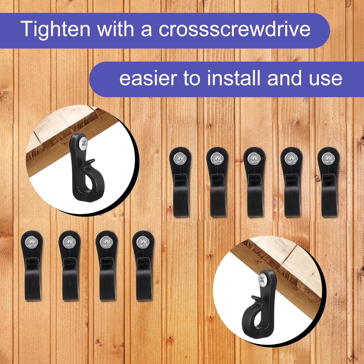 40 pieces – Christmas Light Clips – Screw Hooks – Screw Hooks for Suspension – Outdoor Lamp Hooks – with Screw Fixing