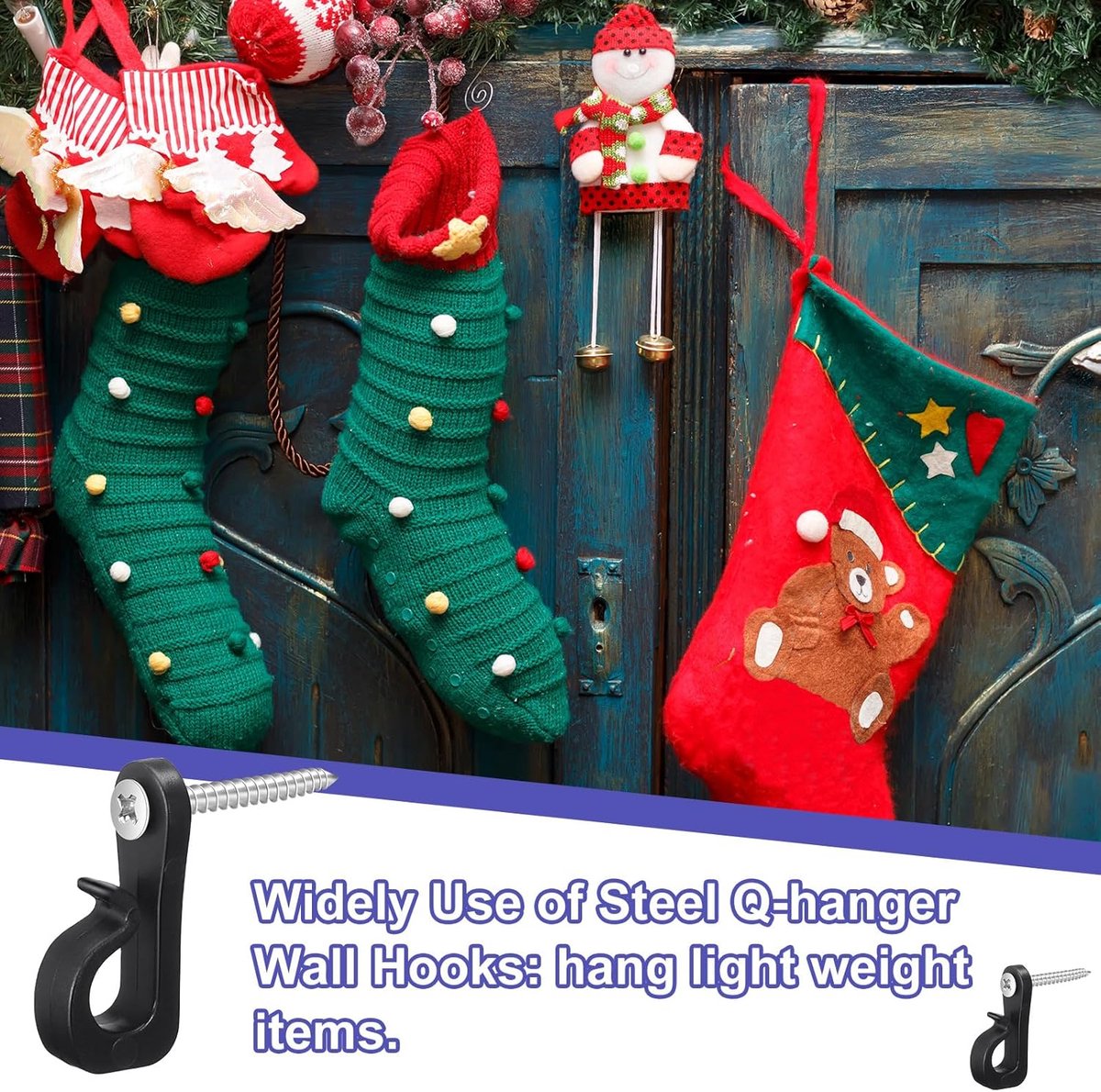 40 pieces – Christmas Light Clips – Screw Hooks – Screw Hooks for Suspension – Outdoor Lamp Hooks – with Screw Fixing