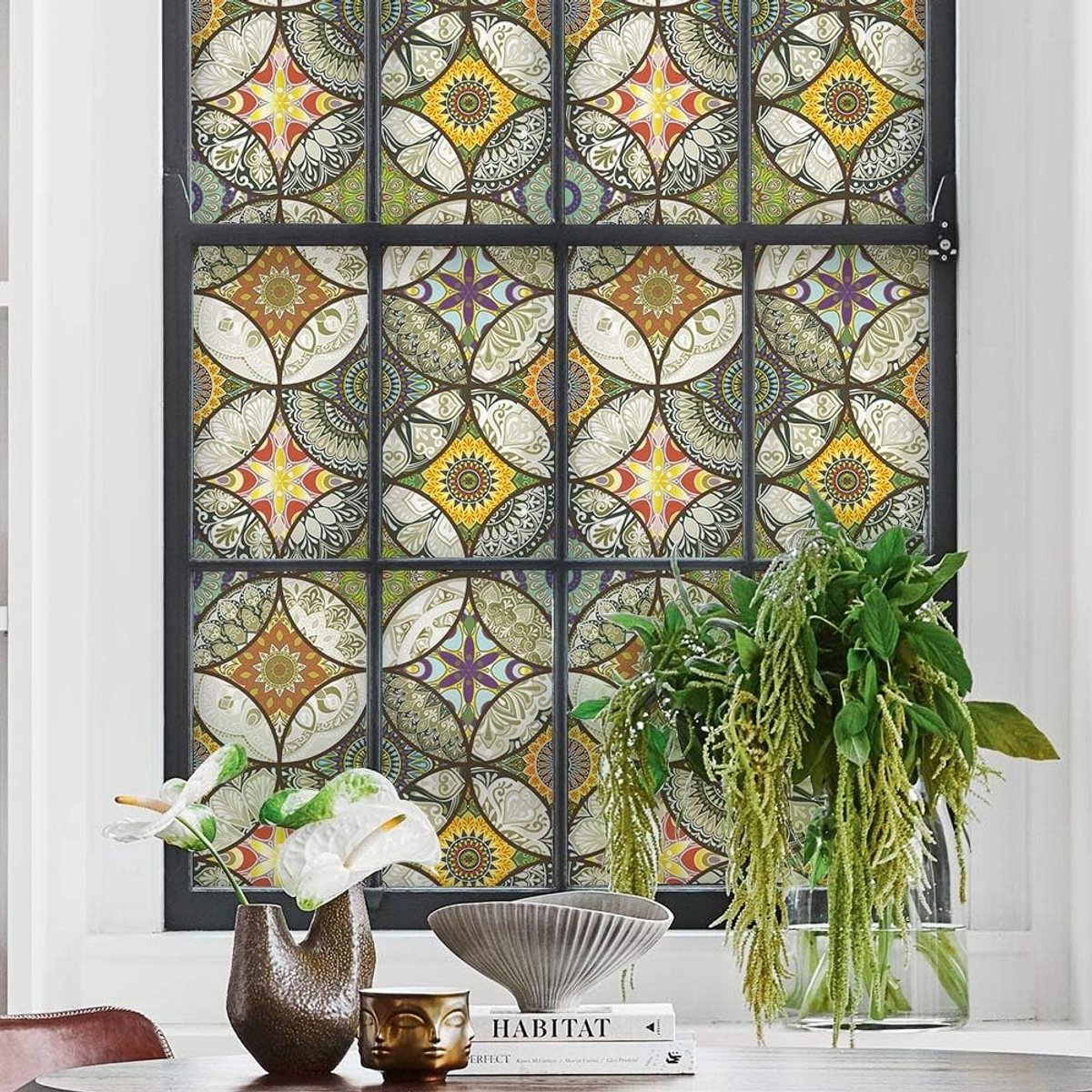 Dktie Decorative Window Film – Stained Glass Window Film – Decorative Film – Window Film – Privacy Screen Printing