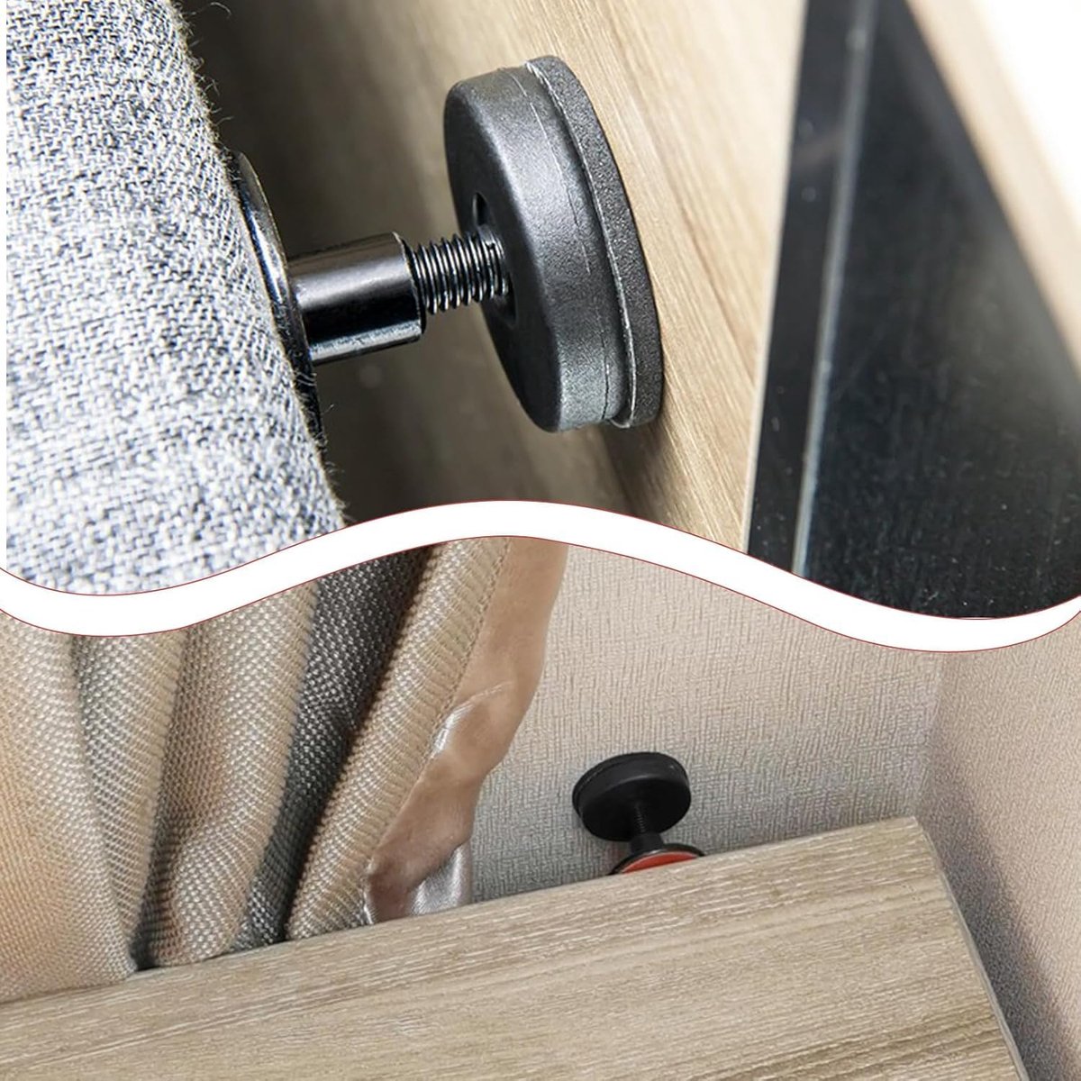 4 pieces – Headboard stoppers – Furniture legs – Bedside fixer – Headboard fixings – Adjustable – 27-40 mm – sofa