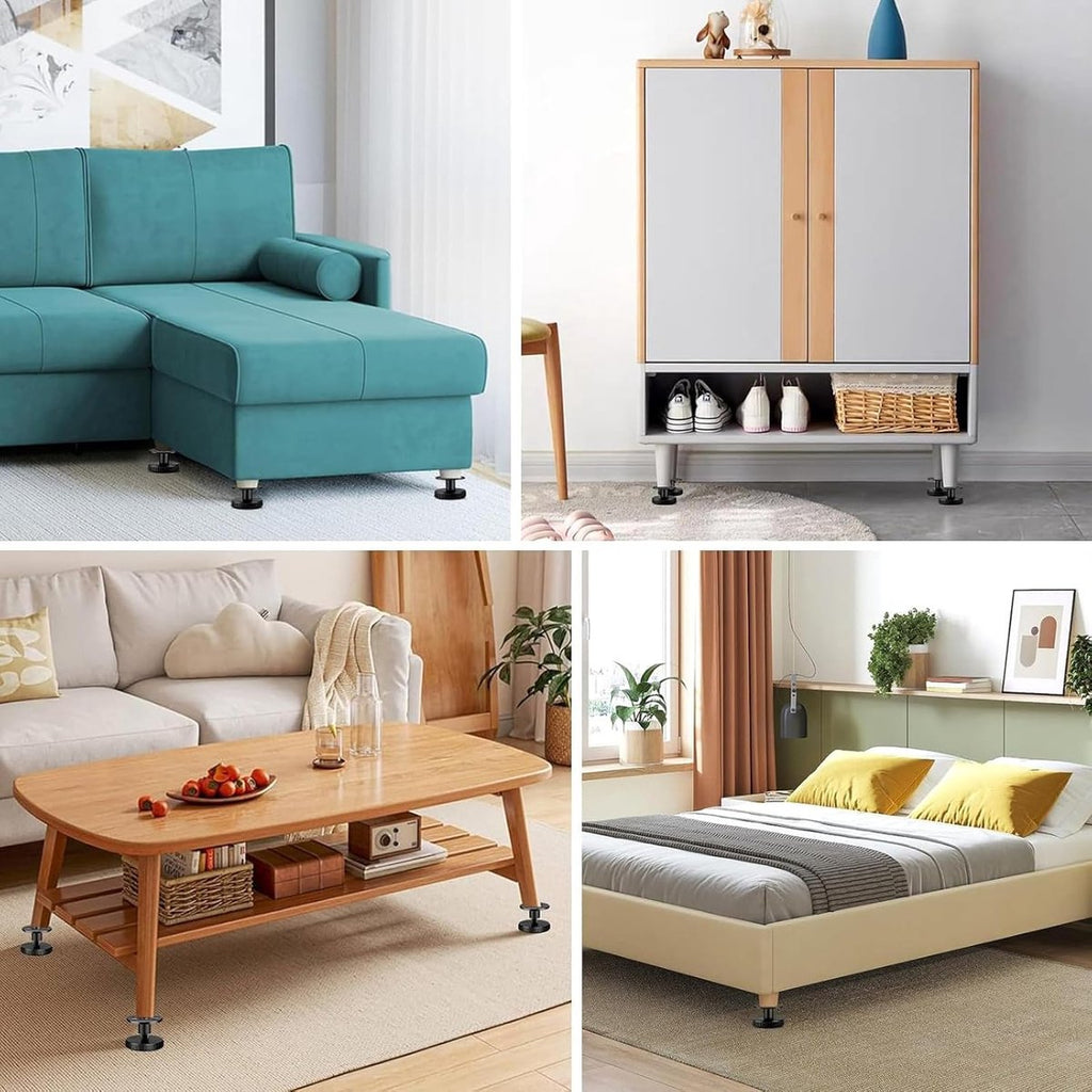 4 pieces – Headboard stoppers – Furniture legs – Bedside fixer – Headboard fixings – Adjustable – 27-40 mm – sofa