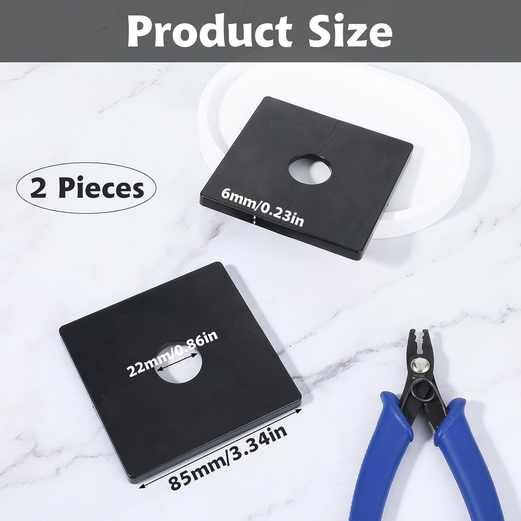 2 Piece Plumbing Cover Plates, Square Shower Arm Flange Escutcheon Plate Wall Split Pipe Flange Cover Plate for Fixed