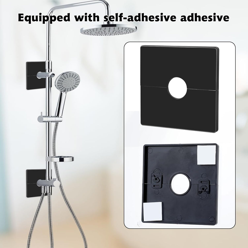 2 Piece Plumbing Cover Plates, Square Shower Arm Flange Escutcheon Plate Wall Split Pipe Flange Cover Plate for Fixed