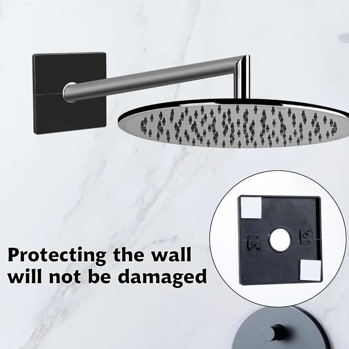 2 Piece Plumbing Cover Plates, Square Shower Arm Flange Escutcheon Plate Wall Split Pipe Flange Cover Plate for Fixed