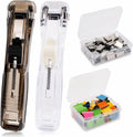 2 Piece Portable Handheld Paper Clam Clip Dispenser Paper Clam Clip Dispenser with 100 Piece Paper Clam Clip Refills