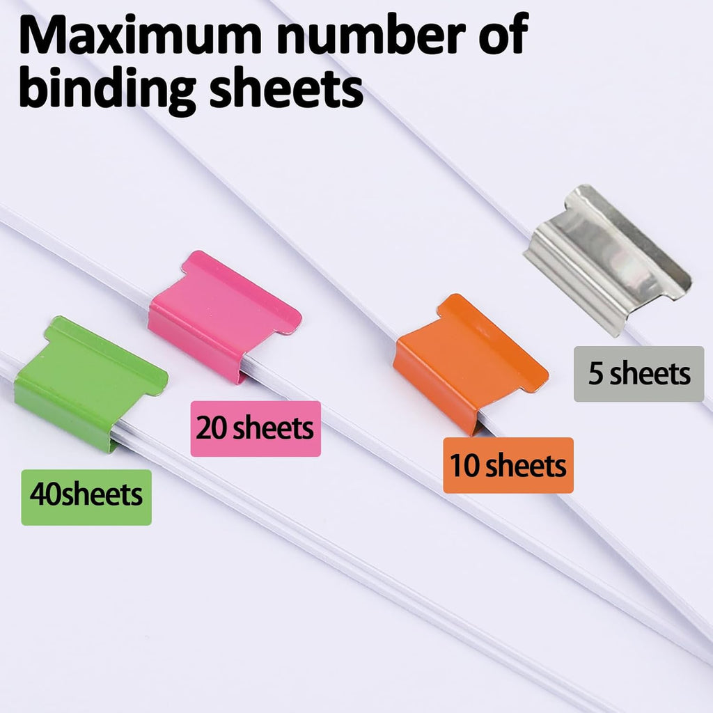 2 Piece Portable Handheld Paper Clam Clip Dispenser Paper Clam Clip Dispenser with 100 Piece Paper Clam Clip Refills