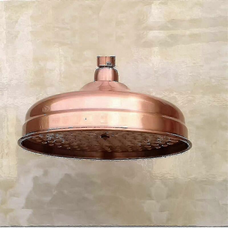 Copper High Pressure Rain Shower Head 20cm 8 Inch Adjustable Angle Fixed Mount Gold