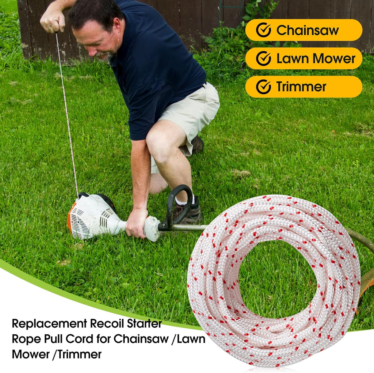 Starter Pull Cord – 3.5mm x 10m – Small Engines, Mowers, Chainsaws & Generators