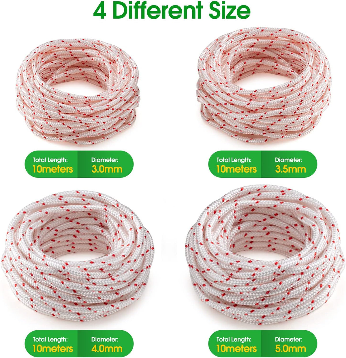 Starter Pull Cord – 3.5mm x 10m – Small Engines, Mowers, Chainsaws & Generators