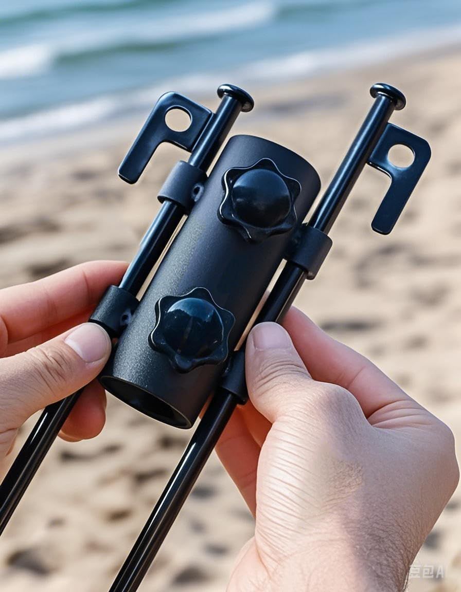2 Pack Camping Tent Pole Holders with Ground Nails, Fixed Tube Stands for Tent Poles, Fishing Shelters