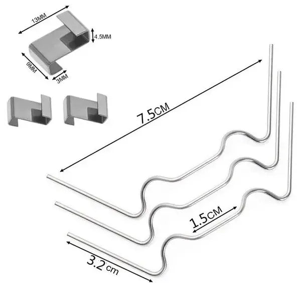 100 Pack Stainless Steel Greenhouse Glass Clips, W and Z Type Clamps for Polycarbonate and Plexiglass Panels