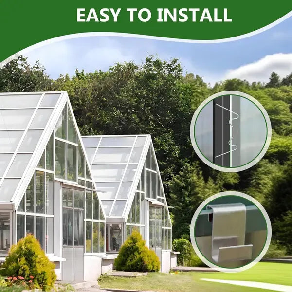 100 Pack Stainless Steel Greenhouse Glass Clips, W and Z Type Clamps for Polycarbonate and Plexiglass Panels