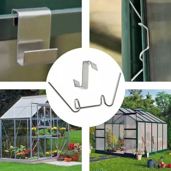 100 Pack Stainless Steel Greenhouse Glass Clips, W and Z Type Clamps for Polycarbonate and Plexiglass Panels